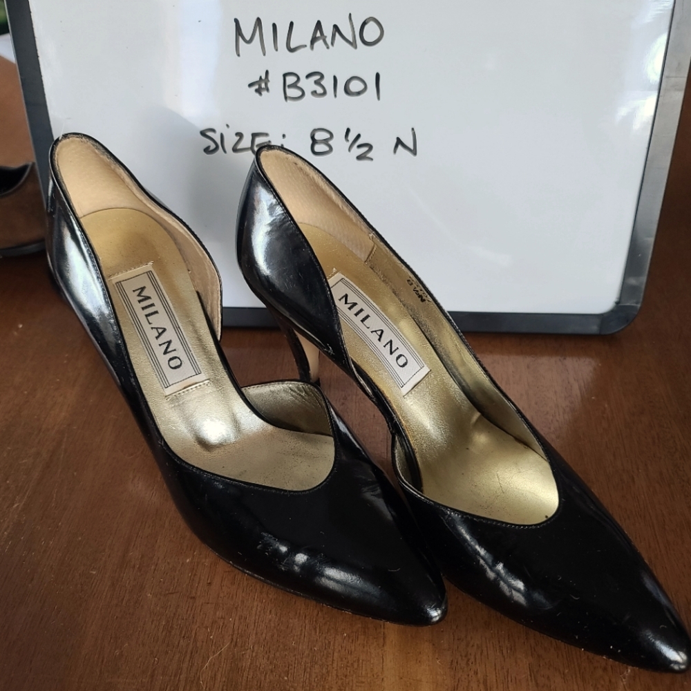Milano Black Patent Heels